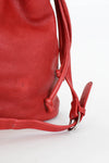 Ruby Red Leather Bucket Bag