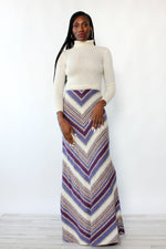 Crissa Linea Ivory Chevron Dress XS-M