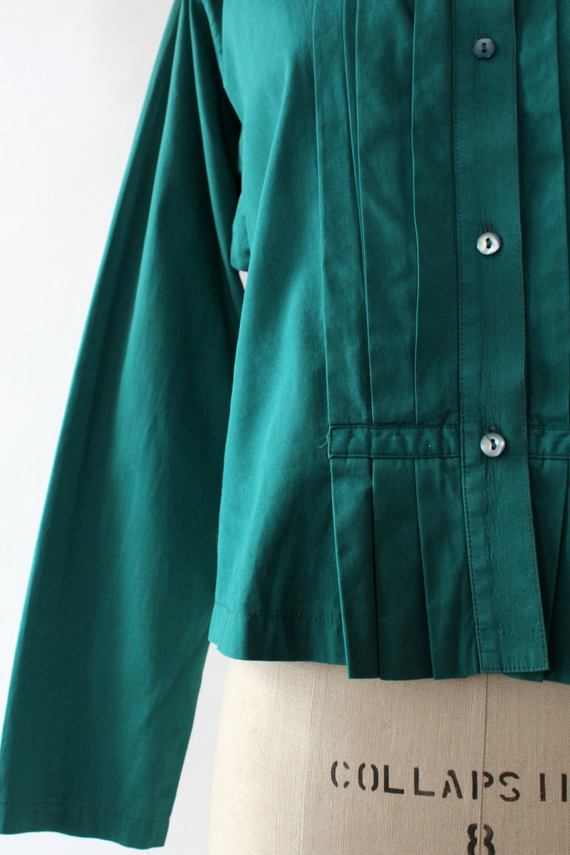 Kenzo Cotton Pleat Blouse L