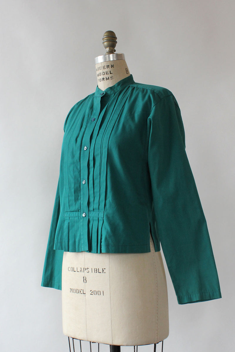 Kenzo Cotton Pleat Blouse L