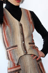 Berman Striped Gaucho Vest Set XS