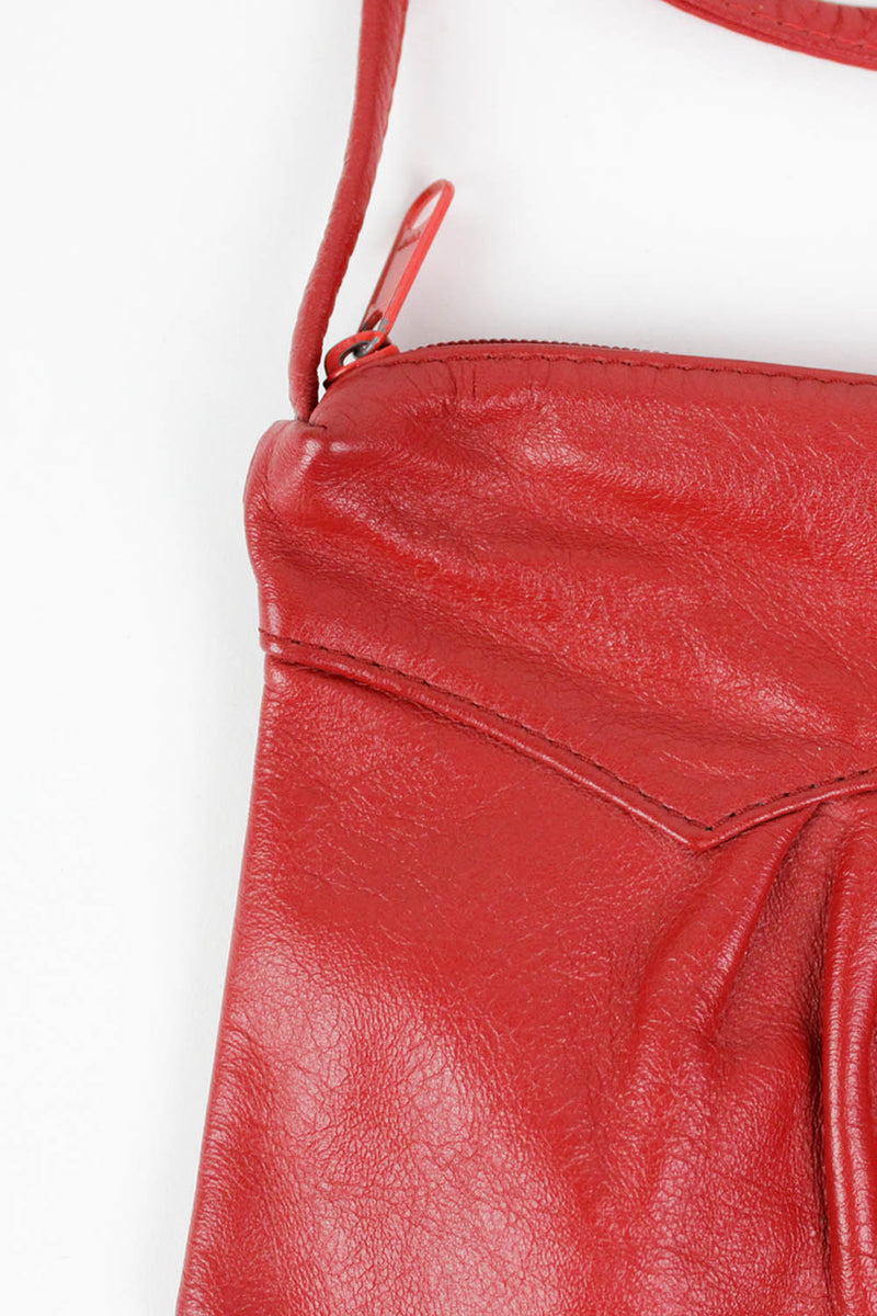 red leather bag detail