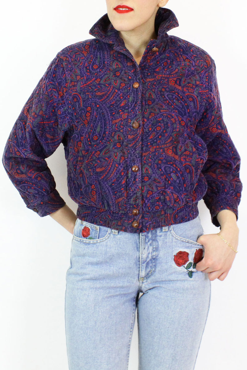 Saks Fifth Ave Paisley Puff Jacket S