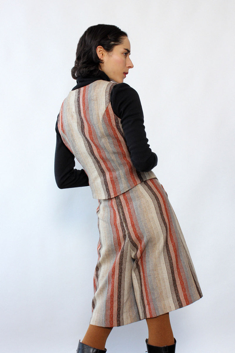 Berman Striped Gaucho Vest Set XS
