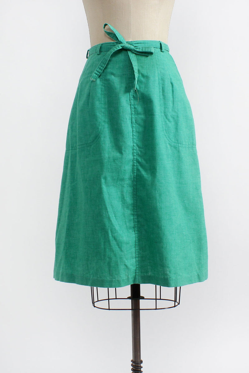 Moss Green Wrap Skirt S/M