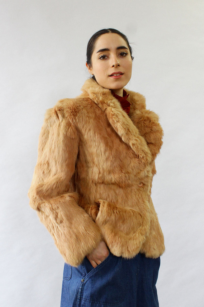 Caramel Rabbit Fur Coat XS/S