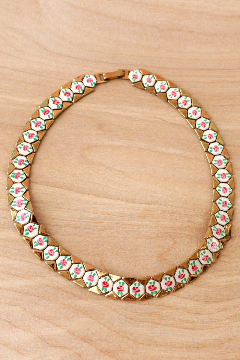 Rosebud Collar Necklace