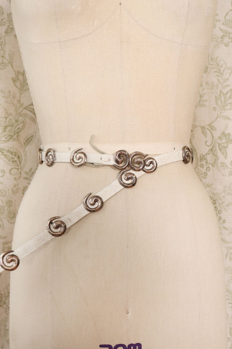 Silver Swirl Sash Belt