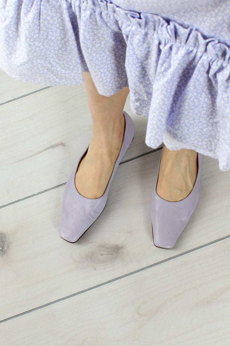 Lavender Leather Flats 7