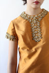 Dynasty Bronze Silk Dress S/M