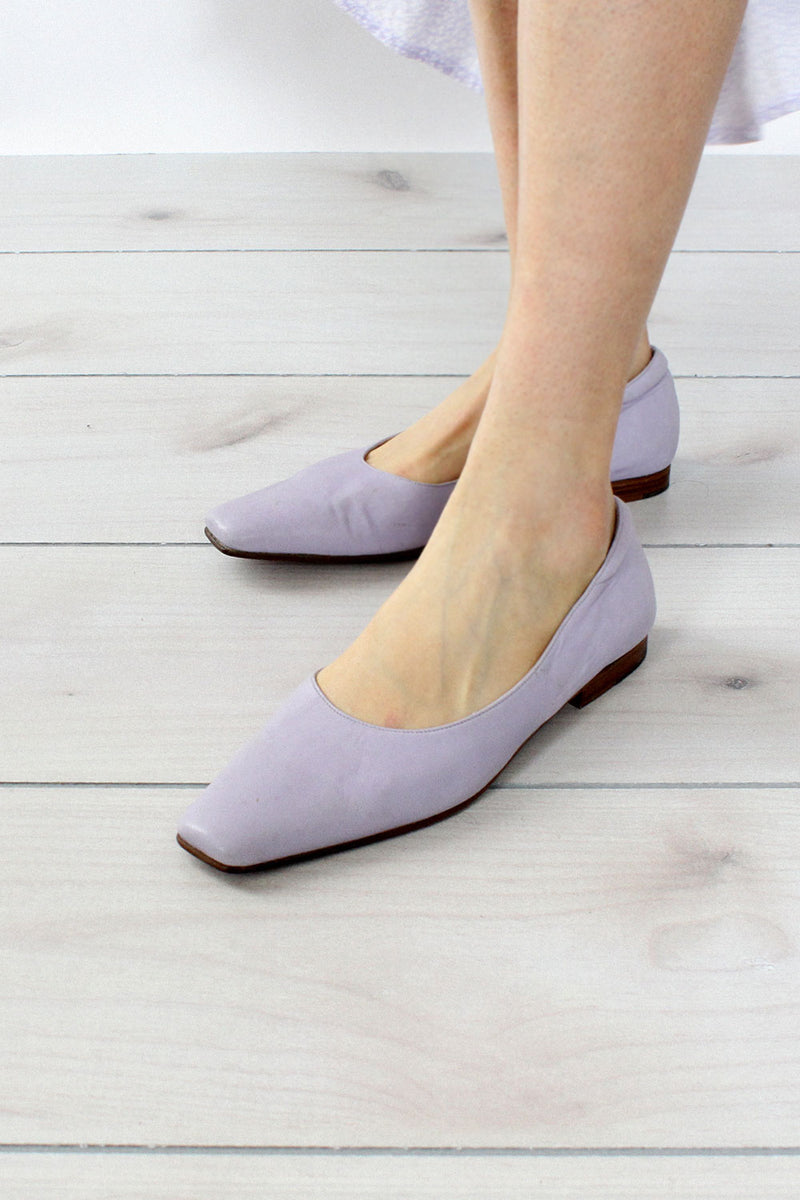 Lavender Leather Flats 7