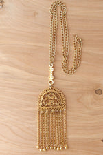 Golden Tassel Medallion Necklace