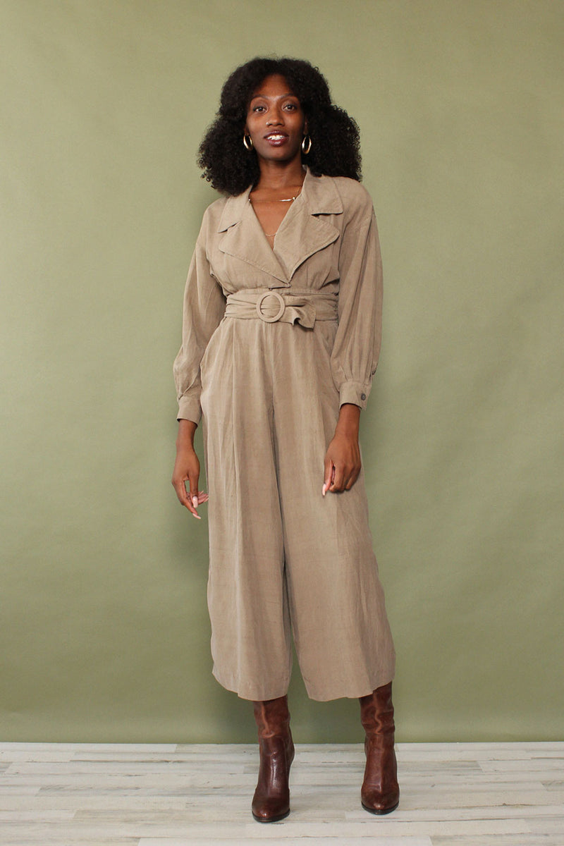 Oat Silk Wide Leg Jumpsuit M