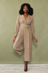 Oat Silk Wide Leg Jumpsuit M