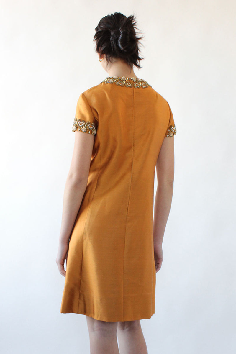 Dynasty Bronze Silk Dress S/M