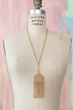 Golden Tassel Medallion Necklace