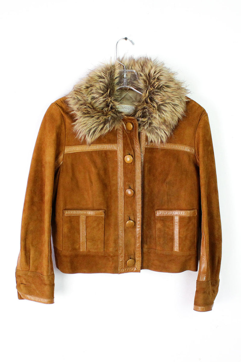 Deerskin Fur Collar Jacket XS