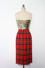 Red Plaid Kiltie Skirt M