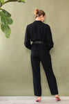 Black Collared 80s Jumpsuit M-M/L
