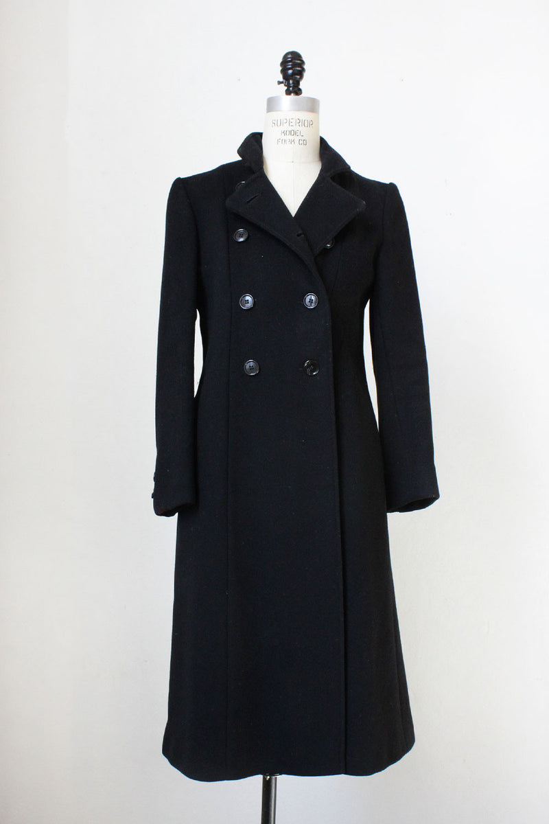 Black Wool Tailored Coat S