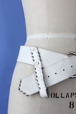 Blanc Leather 80s Belt