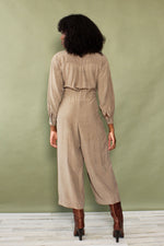 Oat Silk Wide Leg Jumpsuit M