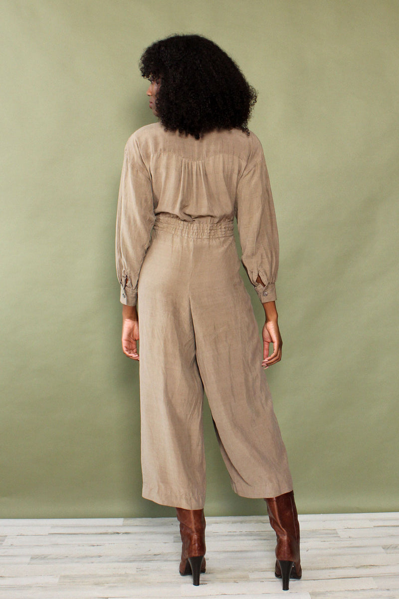 Oat Silk Wide Leg Jumpsuit M