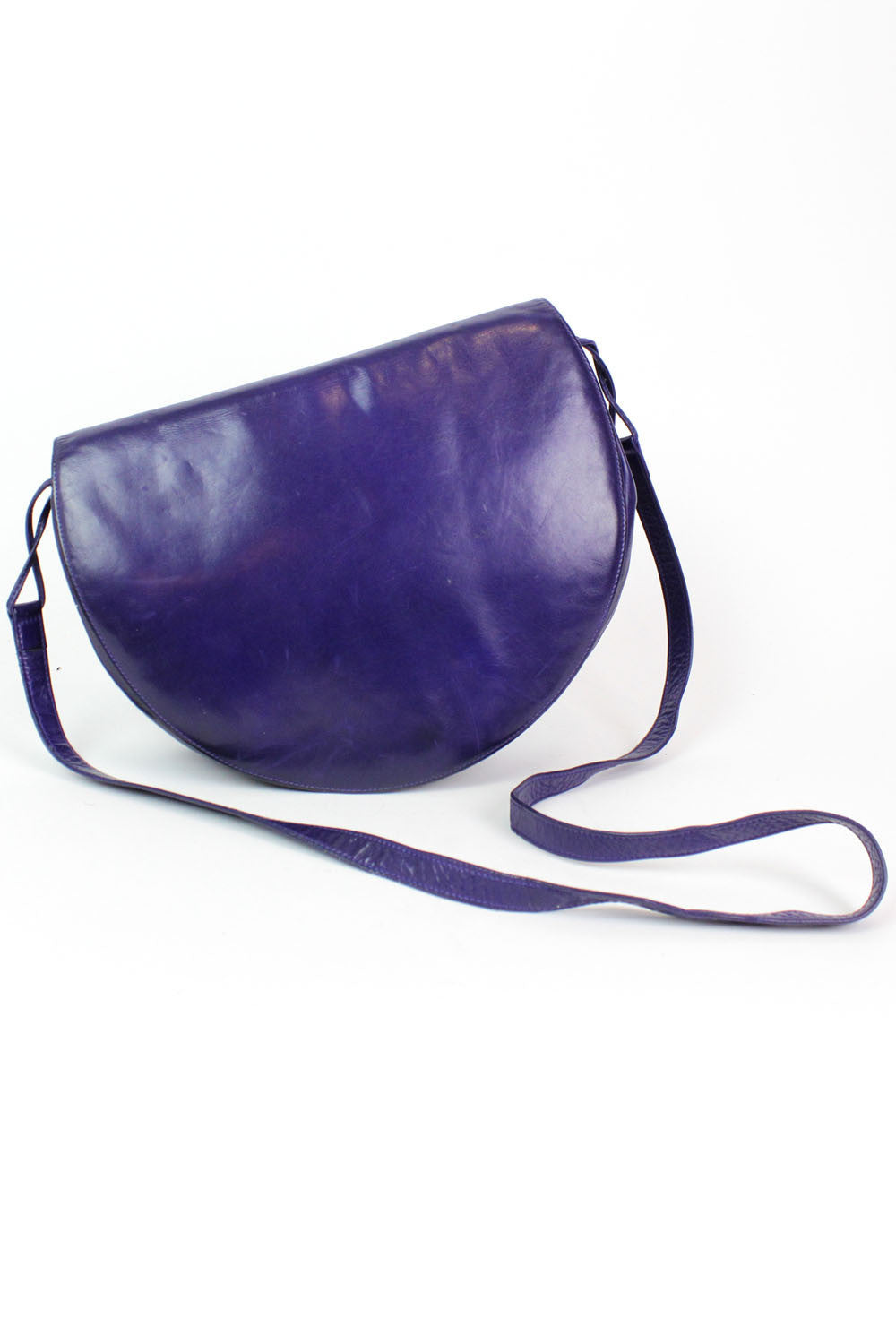 Charles Jourdan royal blue leather half moon crossbody bag – OMNIA