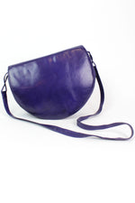 Charles Jourdan royal blue leather half moon crossbody bag