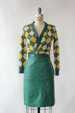 Emerald Leather Pencil Skirt XS/S