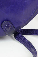 Charles Jourdan royal blue leather half moon crossbody bag