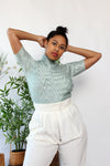 Mint Pleat Mockneck Top M/L