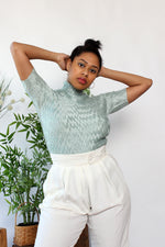 Mint Pleat Mockneck Top M/L