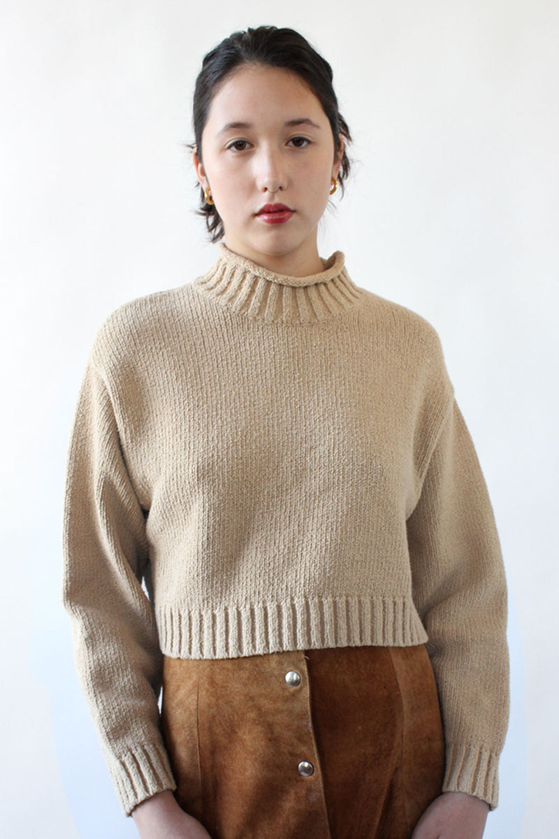 Camel Crop Sweater XS-M