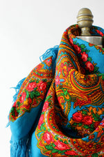 Electric Babushka Fringe Shawl