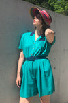 Teal Two Tone Romper M/L