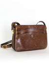 Distressed Leather Accordion Bag