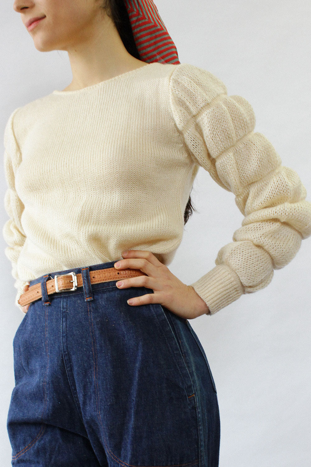 Marshmallow Sleeve Sweater XS-M