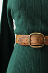 Tooled Soft Leather Belt