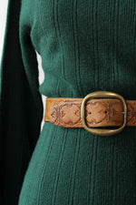 Tooled Soft Leather Belt