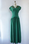 Green Queen 40s Evening Gown S