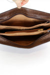 Distressed Leather Accordion Bag