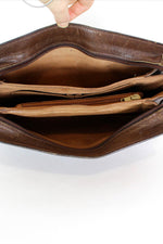 Distressed Leather Accordion Bag