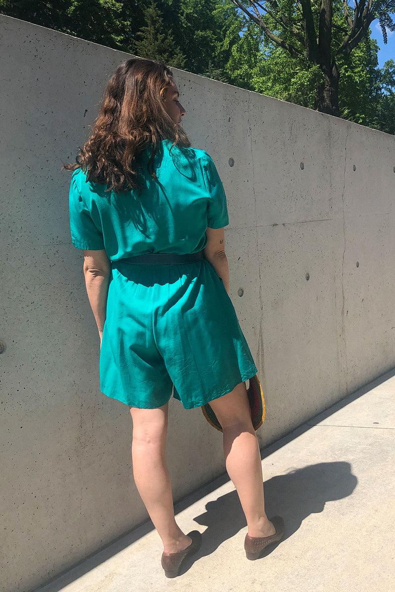 Teal Two Tone Romper M/L