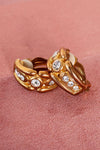 Warm Golden Crystal Hoops