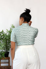 Mint Pleat Mockneck Top M/L