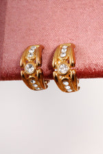 Warm Golden Crystal Hoops