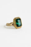vintage green glass ring