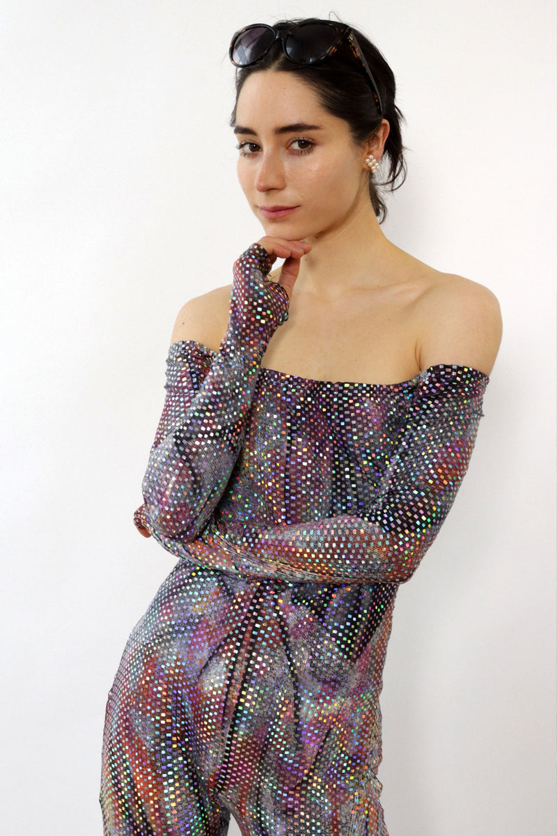 Mirrored Trumpet Flare Catsuit XS/S