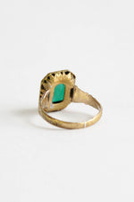 Rolled Gold Green Glass Ring